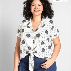 ModCloth Wisely Tied Button-Up Top
